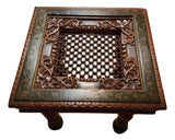 Handmade  Hand Painted Wooden Carved traditional Coffee Table
