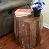 Rustic Reclaimed round drum barrel 18 inch Side table | Accent Table | End Table