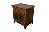 Recycled Wood Rustic Natural finish Handmade Wooden Storage Night Stand Bedside Table with Drawers Cabinet