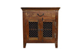 Recycled Wood Rustic Natural finish Handmade Wooden Storage Night Stand Bedside Table with Drawers Cabinet