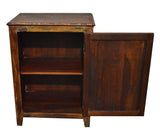 Recycled Wood Rustic Natural finish Handmade Wooden Storage Night Stand Bedside Table with Cabinet