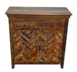Recycled Wood Rustic Natural Handmade Wooden Accent Side Table Buffet