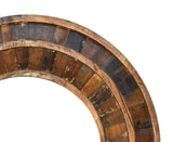 Recycled Wood Rustic Natural  Handmade Wooden 36"Round Mirror Wall Decor