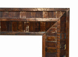 Recycled Wood Rustic Natural  Handmade Wooden 36" Rectangle Mirror Wall Decor
