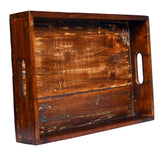 Solid Wood Reclaimed 18 Inch Farmhouse Decorative Tray
