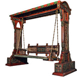 Indian Traditional  Jhoola Swing Wooden Painted 3 Seater