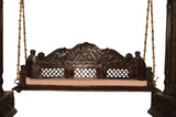Indian Traditional  Jhoola Swing Wooden Painted Brown 3 Seater