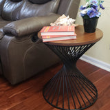 Reclaimed Industrial 20 Inch round Side table | Accent Table | End Table