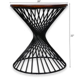 Reclaimed Industrial 20 Inch round Side table | Accent Table | End Table