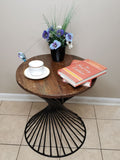 Reclaimed Industrial 20 Inch round Side table | Accent Table | End Table