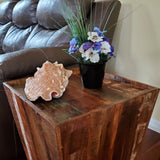 Rustic Reclaimed cone shaped 18 inch Square Side table | Accent Table | End Table