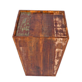 Rustic Reclaimed cone shaped 18 inch Square Side table | Accent Table | End Table
