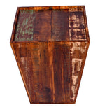 Rustic Reclaimed cone shaped 18 inch Square Side table | Accent Table | End Table