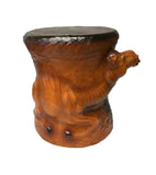 Handmade Safari Theme Middle Eastern Camel Embossed Handmade Papier Mache Stool End Table