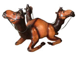 Handmade Safari Theme Leather Covered Handmade Paper Mache Dessert Camel Coffee Table