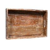 Solid Wood Reclaimed Rustic 18 Inch Farmhouse Tray Distressed