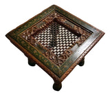 Handmade  Hand Painted Wooden Carved traditional Coffee Table