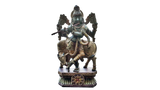 Hindu God Krishna with Cow Wooden Big Statue