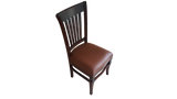 Hand Carved Teak Wood Leather Dining Chairs - Set of 6