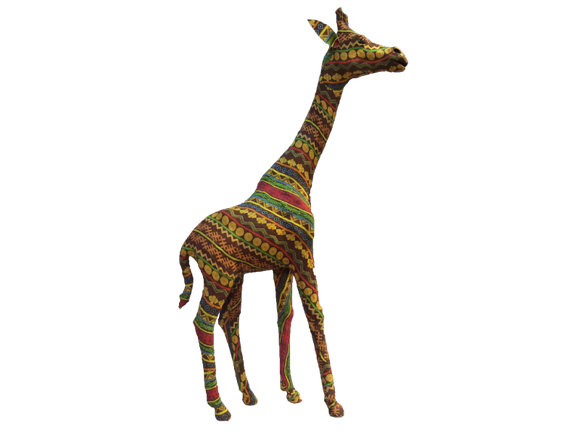 Handmade Fabric / Textile Colorful Giraffe Figurine