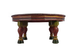 Handmade Round coffee table with Hand riveted iron grill top