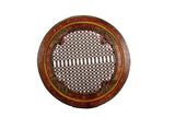 Handmade Round coffee table with Hand riveted iron grill top