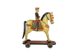 Handmade Wooden Fighter Horse With Rider  4ft