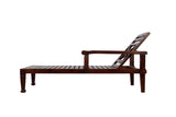 SOLID TEAK WOOD BEACH CHAISE LOUNGE CHAIR - DARK WOOD FINISH
