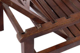 SOLID TEAK WOOD BEACH CHAISE LOUNGE CHAIR - DARK WOOD FINISH