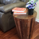 Rustic Reclaimed round cone shaped 18 inch Side table | Accent Table | End Table