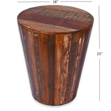 Rustic Reclaimed round cone shaped 18 inch Side table | Accent Table | End Table