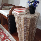 Distressed Reclaimed round cone shaped 18 inch Side table | Accent Table | End Table