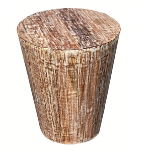 Distressed Reclaimed round cone shaped 18 inch Side table | Accent Table | End Table