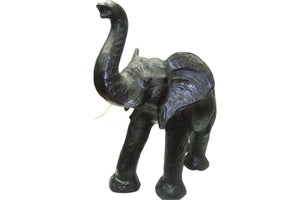 Hand Made Paper Mache Leather African Elephant 34 Inch Tall
