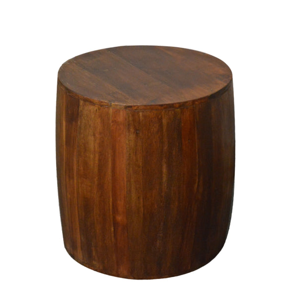 Reclaimed round drum barrel 18 inch Side table | Accent Table | End Table