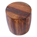 Rustic Reclaimed round drum barrel 18 inch Side table | Accent Table | End Table