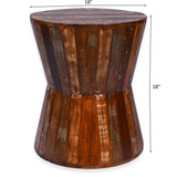 Reclaimed Round Hourglass Shaped 18 inch Side table | Accent Table | End Table