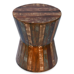 Reclaimed Round Hourglass Shaped 18 inch Side table | Accent Table | End Table