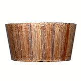 Rustic Reclaimed Solid Wood Handmade 36" Round Tapered Sides Barrel Coffee Table For Living Room