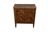 Recycled Wood Rustic Natural finish Handmade Wooden Storage Night Stand Bedside Table with Cabinet