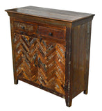 Recycled Wood Rustic Natural Handmade Wooden Accent Side Table Buffet