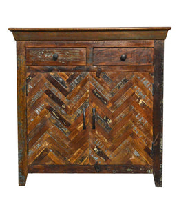 Recycled Wood Rustic Natural Handmade Wooden Accent Side Table Buffet