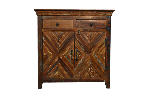 Recycled Wood Rustic Natural Handmade Wooden Accent Side Table Buffet