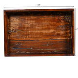 Solid Wood Reclaimed 18 Inch Farmhouse Decorative Tray