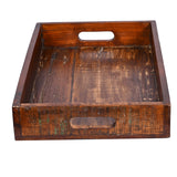 Solid Wood Reclaimed 18 Inch Farmhouse Decorative Tray