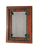 Hand Carved wood Traditional Rectangle Coffee Table with Glass top