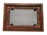 Hand Carved wood Traditional Rectangle Coffee Table with Glass top