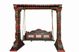 Indian Traditional  Jhoola Swing Wooden Painted 3 Seater