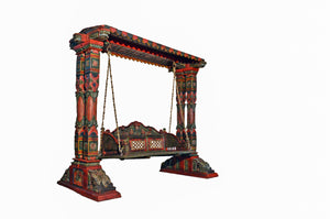 Indian Traditional  Jhoola Swing Wooden Painted 3 Seater
