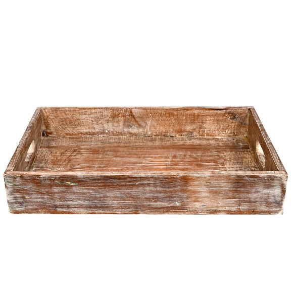 Solid Wood Reclaimed Rustic 18 Inch Farmhouse Tray Distressed